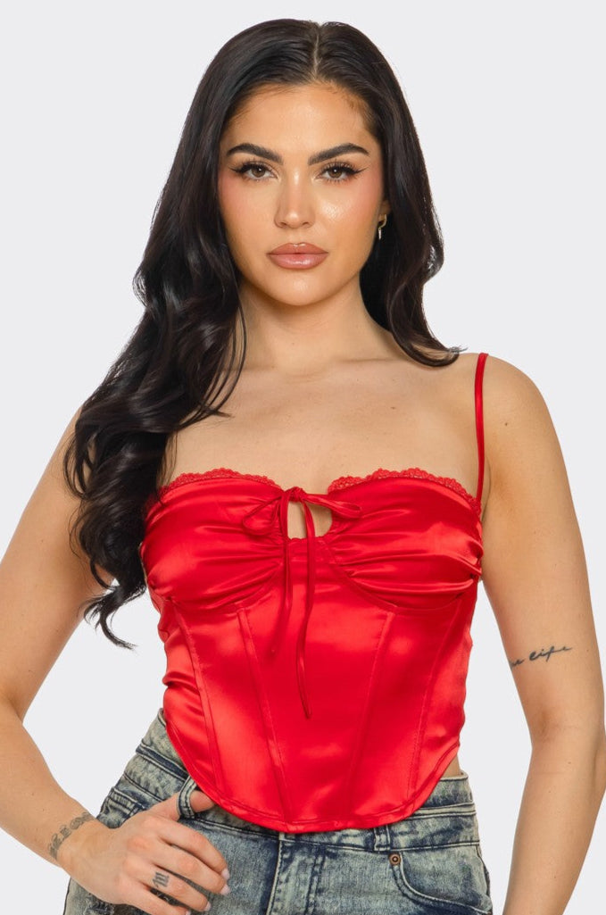 Valentines red coset top