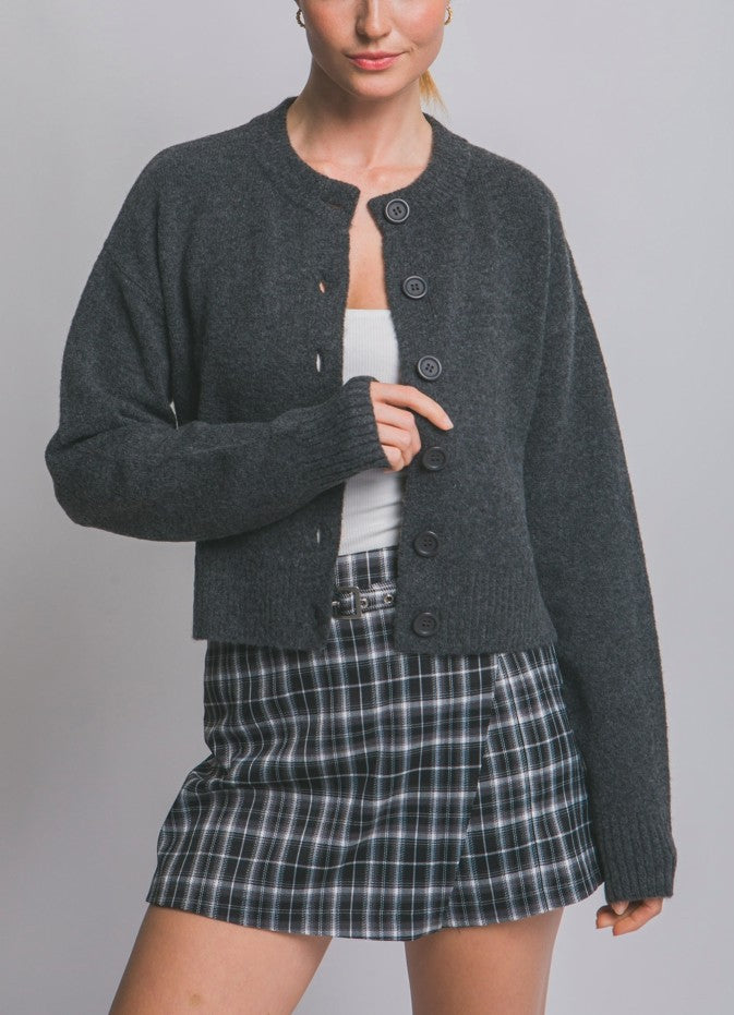 Crew Neck Cardigan