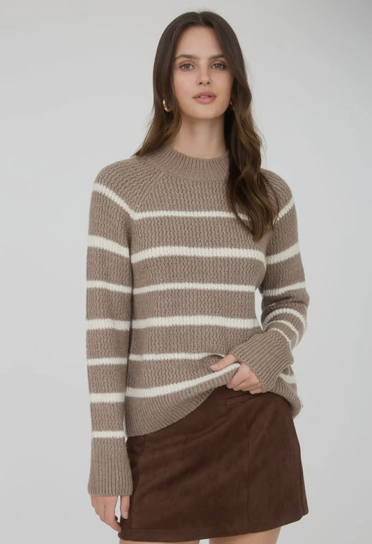 Taupe Stripe Sweater