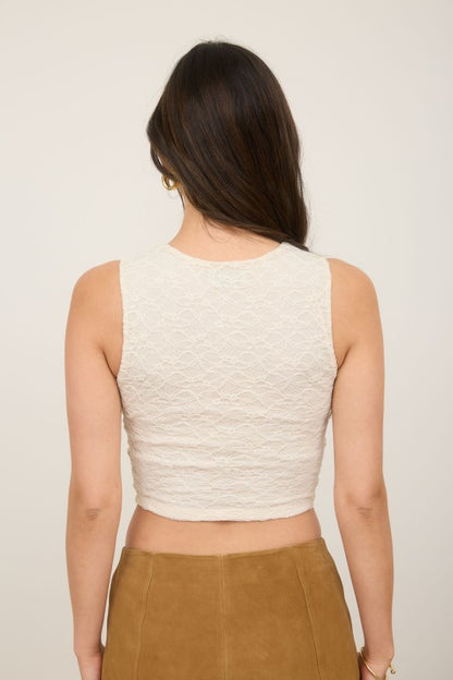Lace Crop Top Ivory