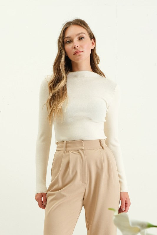 Charli Mock Neck - Ivory