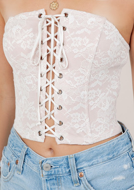 Nashville floral lace corset top 
