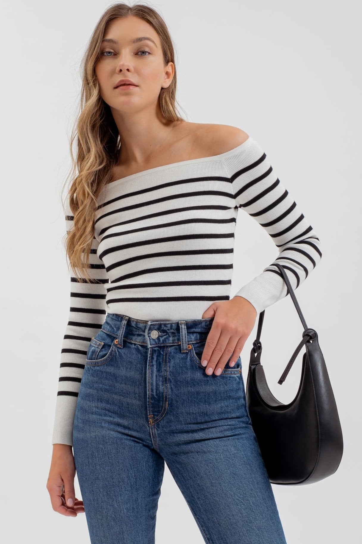 Alaia Striped Top - White